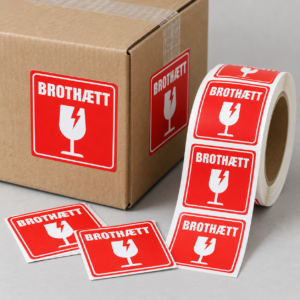 Brotthætt 6x6cm - Límmiðar á rúllu
